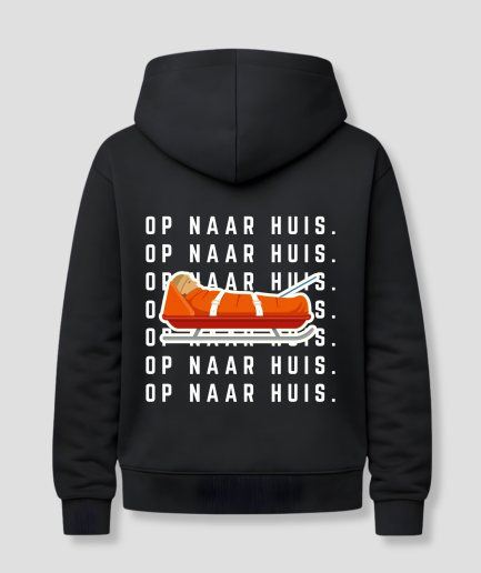 op naar huis hoodie zwart
