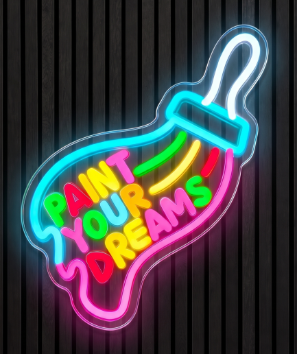Paint your dreams kwast neon lamp
