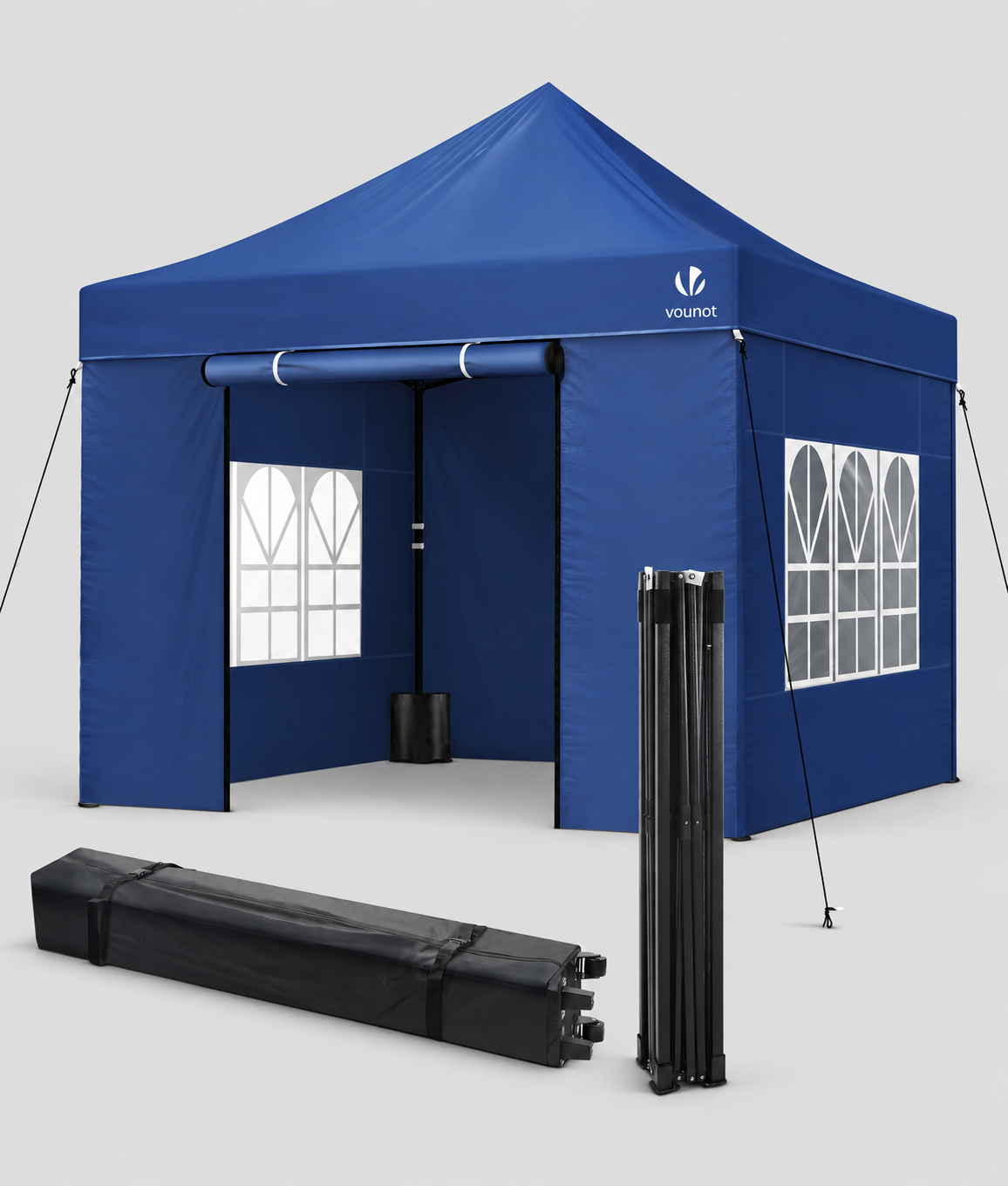 Pop up partytent 3x3 in blauw met 4 zijwanden