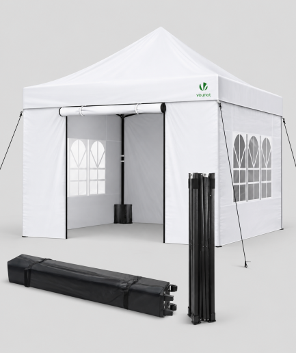 Pop up partytent 3x3 in wit met 4 zijwanden