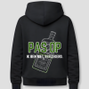 pas op ik ben niet verzekerd hoodie zwart