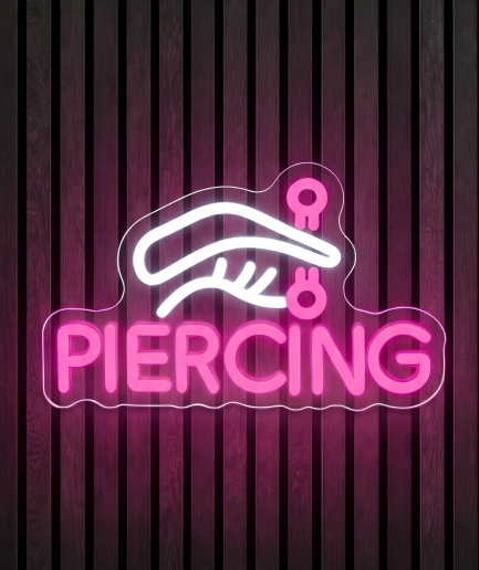 Piercing roze neon lamp