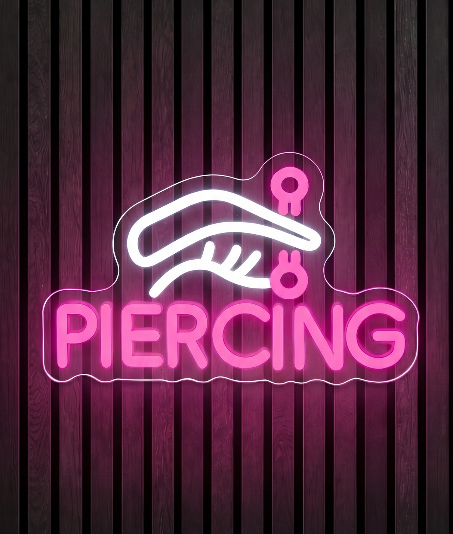Piercing roze neon lamp