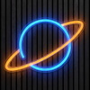 Planeet neon neon verlichting