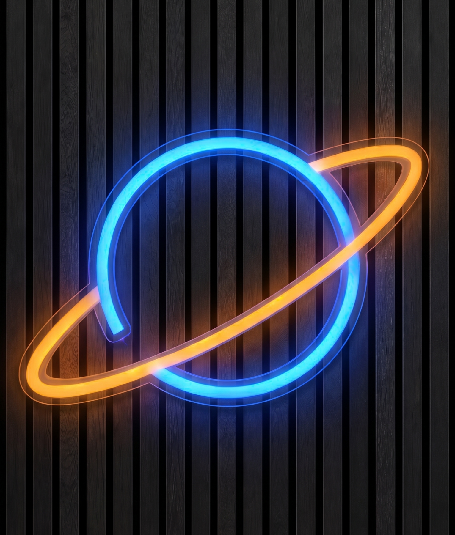 Planeet neon neon verlichting