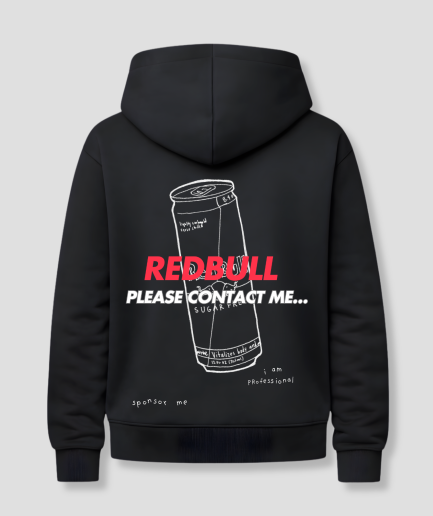 please sponsor me hoodie zwart rood