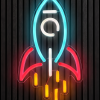 Raket neon neon verlichting