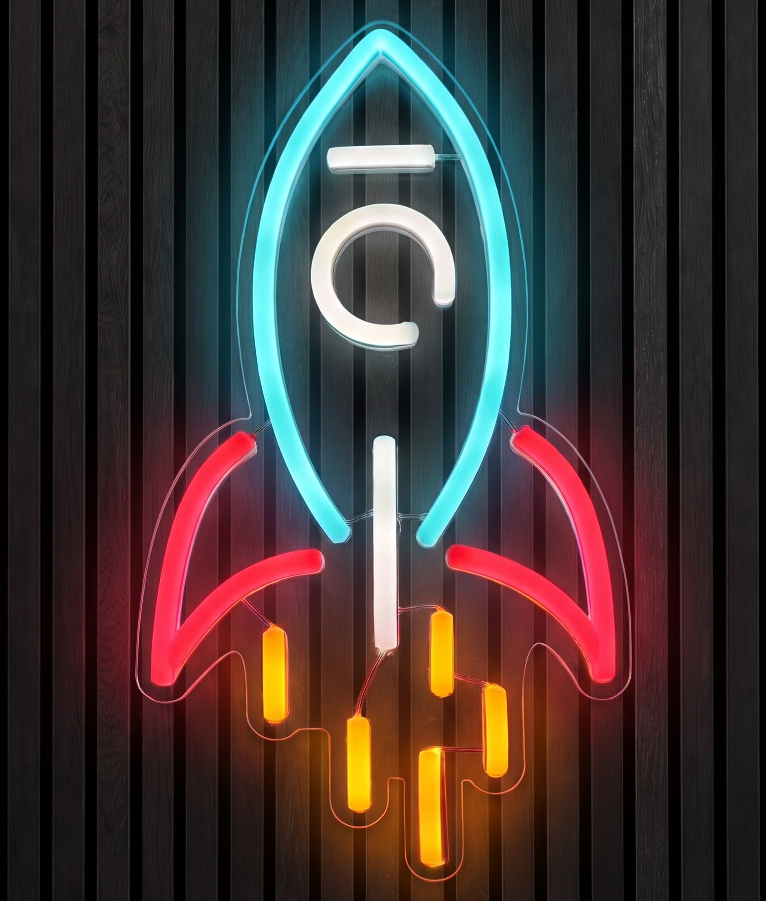 Raket neon neon verlichting