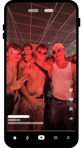 vriendengroep met rave brillen