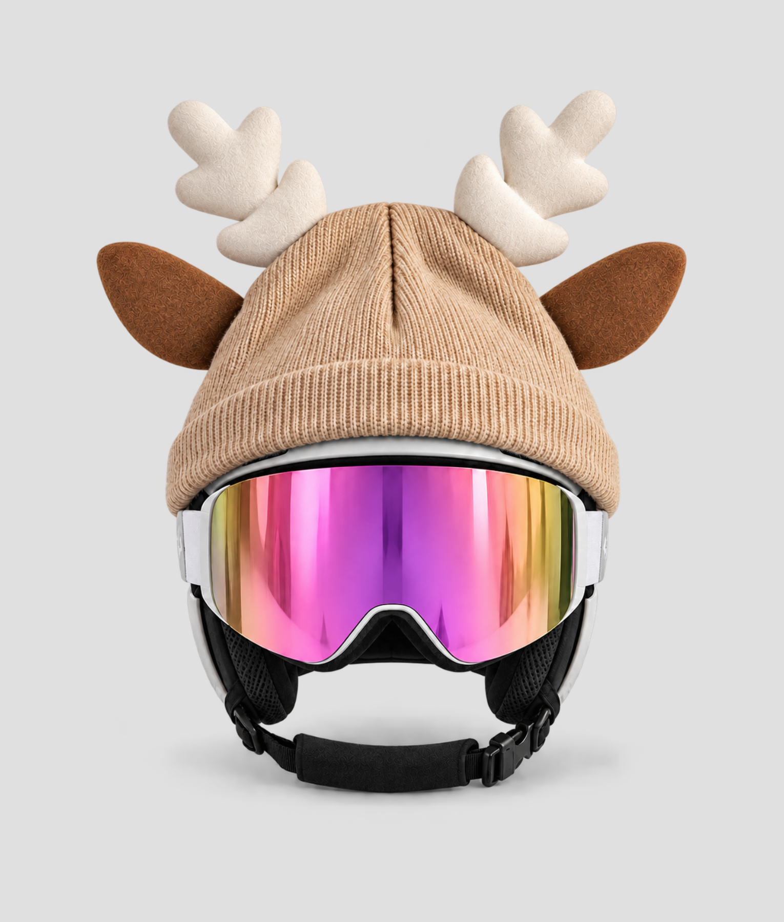 Rendier beige skihelm cover
