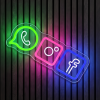 Socials neon neon verlichting