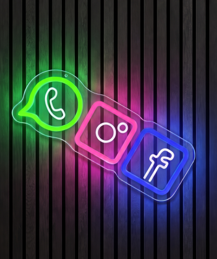 Socials neon neon verlichting