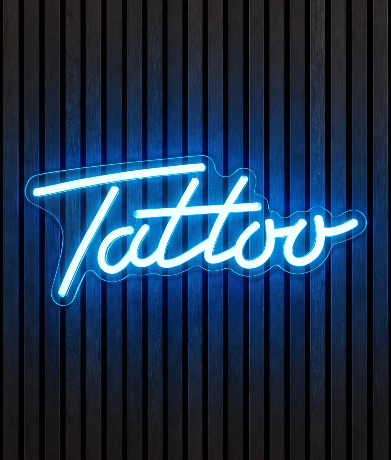Tattoo blauw neon verlichting