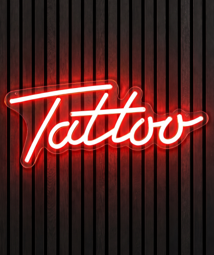 Tattoo rood neon verlichting