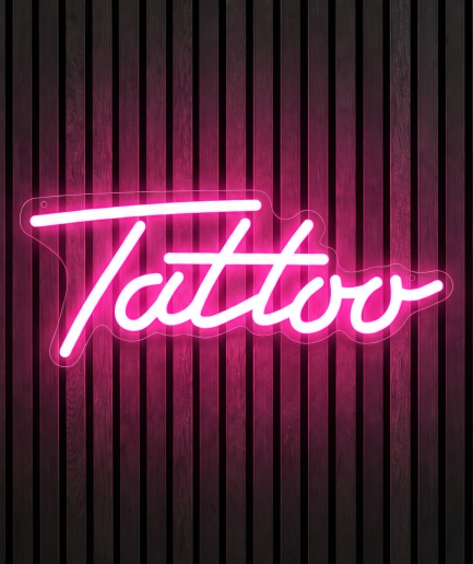 Tattoo roze neon verlichting