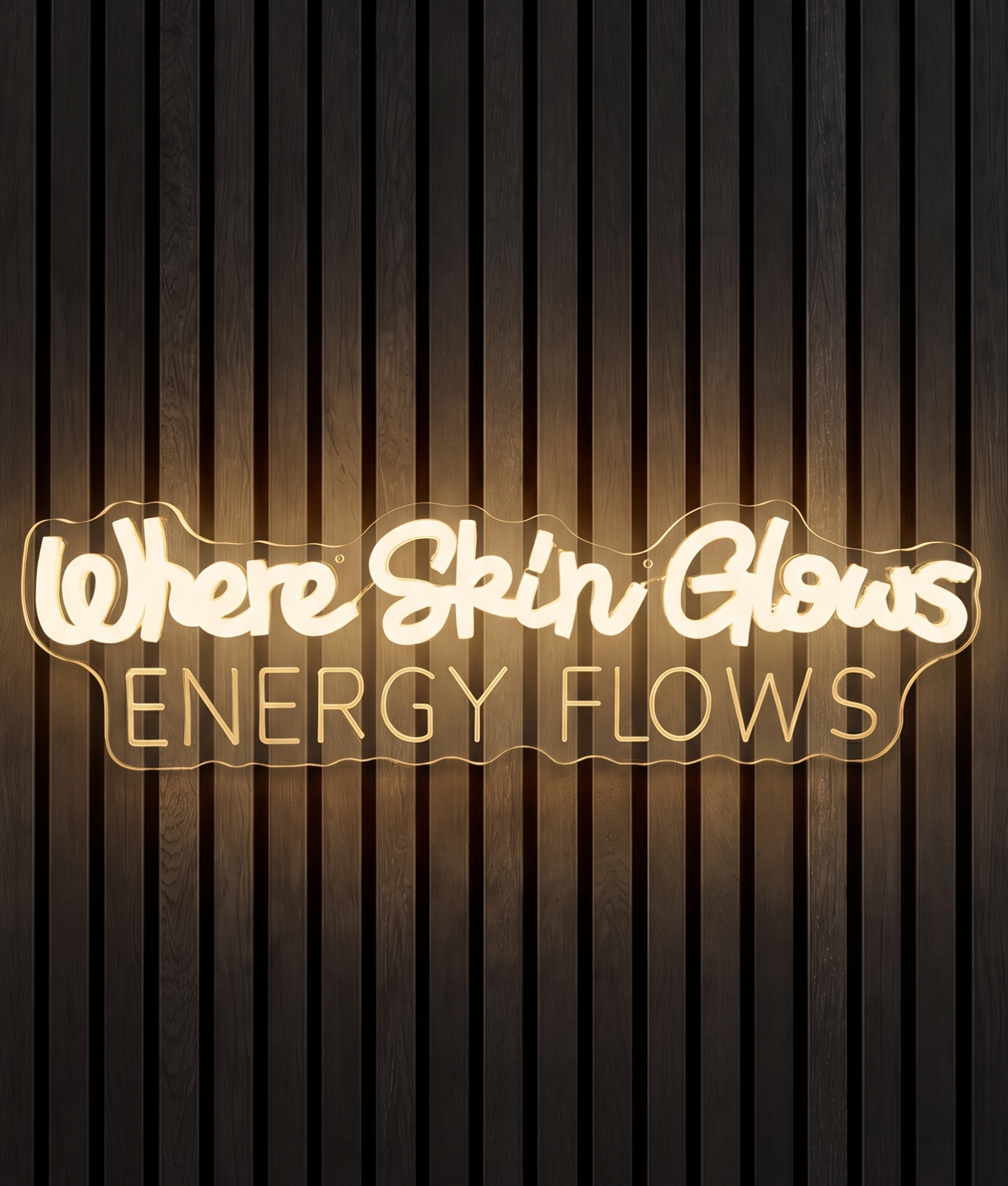 Where skin glows energy flows neon lamp