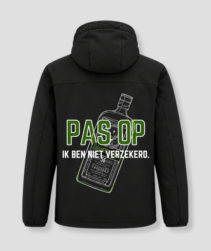 pas op ik ben niet verzekerd winterjas