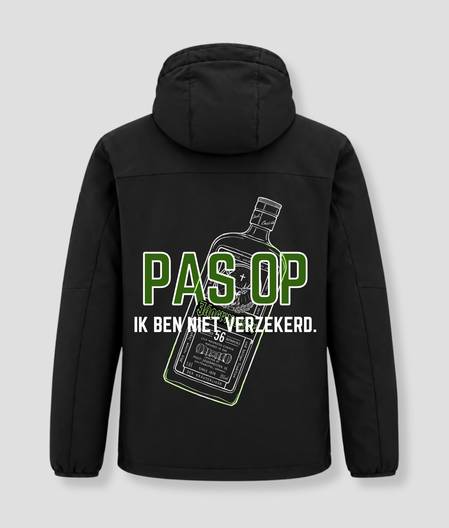 pas op ik ben niet verzekerd winterjas